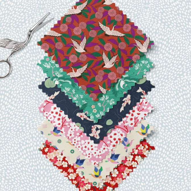Collection de motifs japonais sur tissus en vente sur French Design by textile addict
